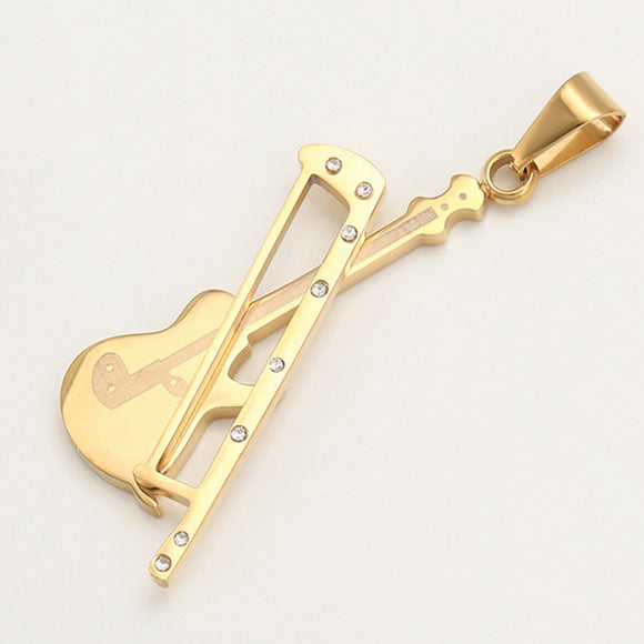 Pendants - Stainless Steel Gold Plated. Violin. *Premium Q*