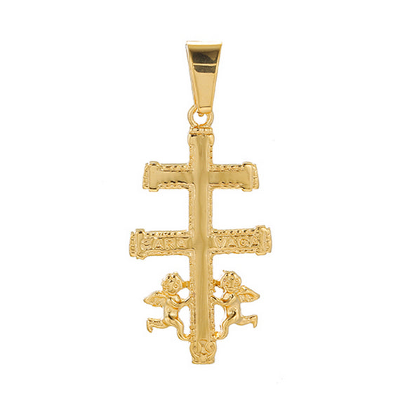 Pendants - Stainless Steel Gold Plated. CARAVACA Crucifix. *Premium Q*