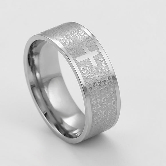 Rings - Stainless Steel. Oracion del Padre Nuestro Ring. Unisex (1 Piece)