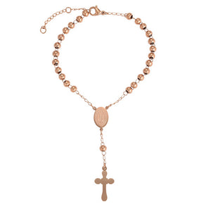 Rosary Bracelets - Stainless Steel. Rose Gold Plated. Our Lady of Guadalupe. *Premium Q*