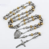 Rosary - Stainless Steel.  2 Tone Saint Jude Medal Rosary. San Judas. *Premium Q*