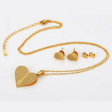 Sets - Stainless Steel - 14K Gold Plated. 3D Heart Set. *Premium Q*